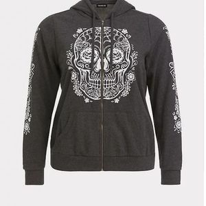 Torrid Sugar Skull Zip Hoodie